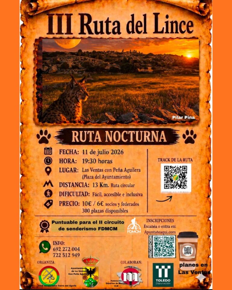 Cartel de la III Ruta del Lince en Las Ventas con Peña Aguilera, Toledo
