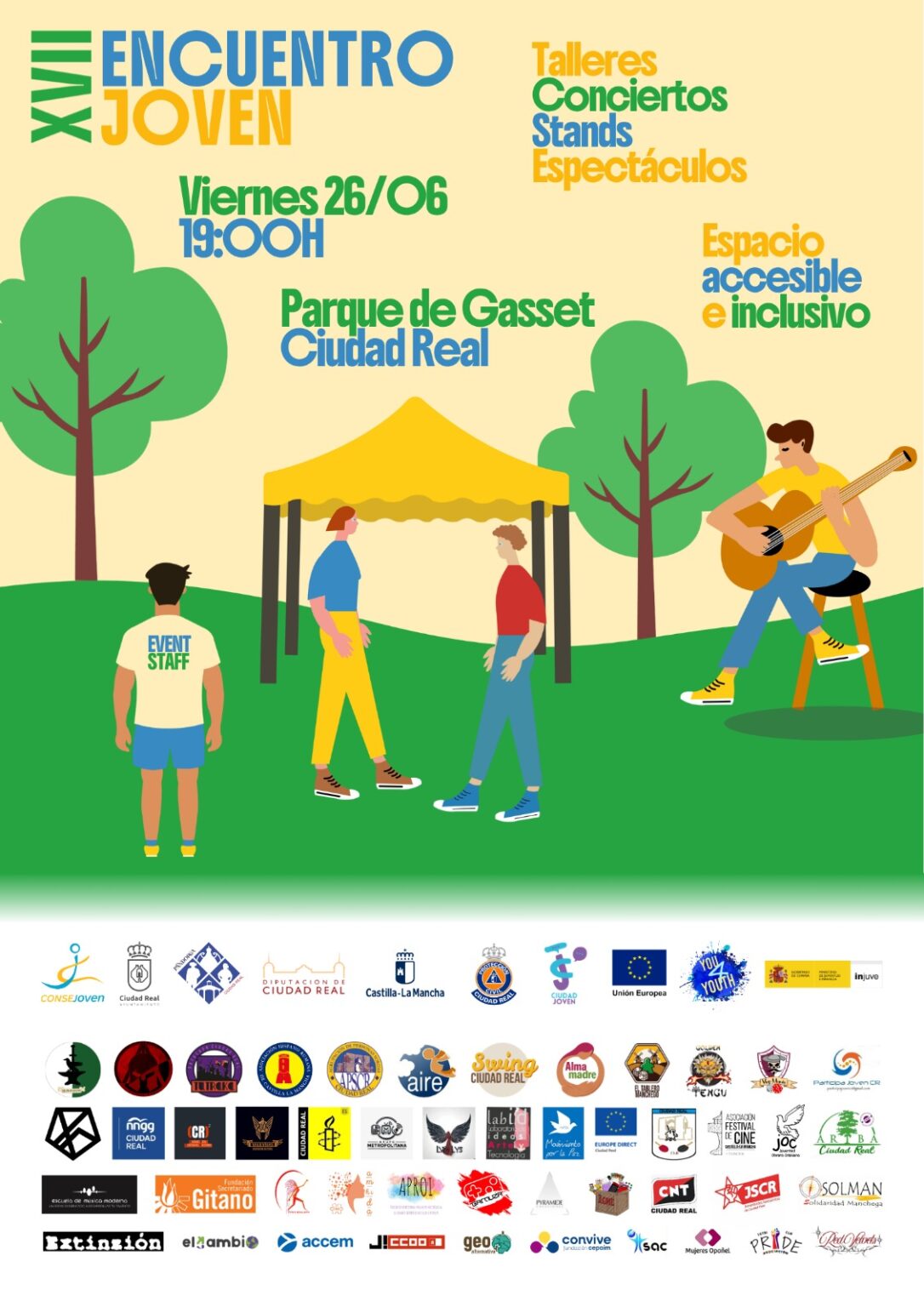 Cartel del XVII Encuentro Joven 2026 en el Parque Gasset de Ciudad Real