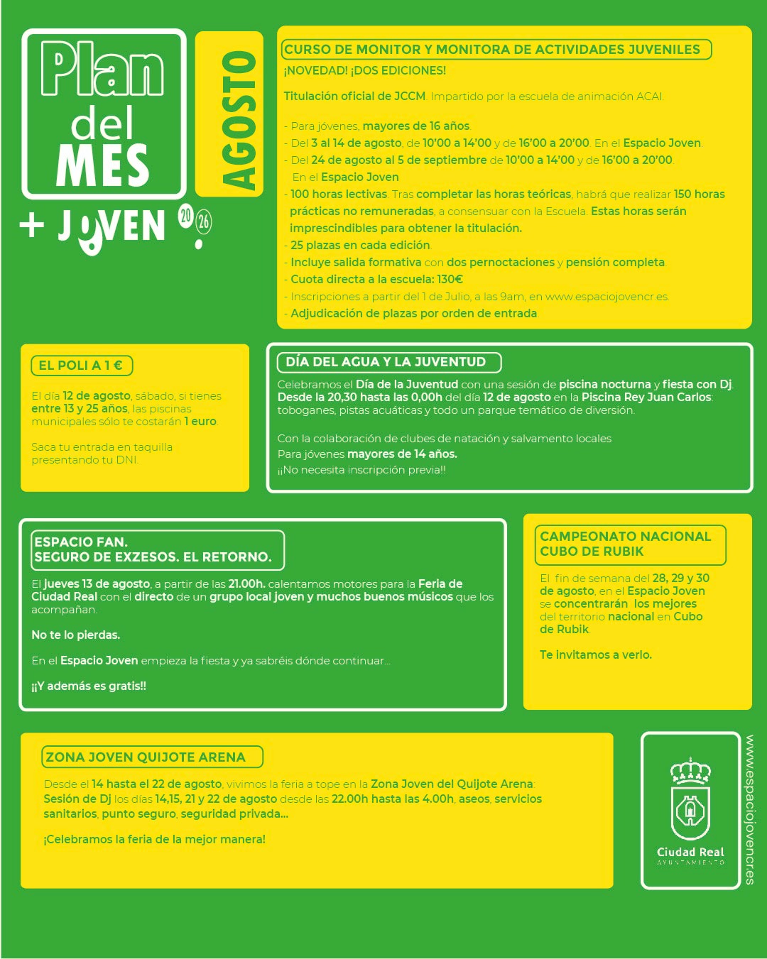 Programa Verano+Joven 2026 Ciudad Real actividades juventud