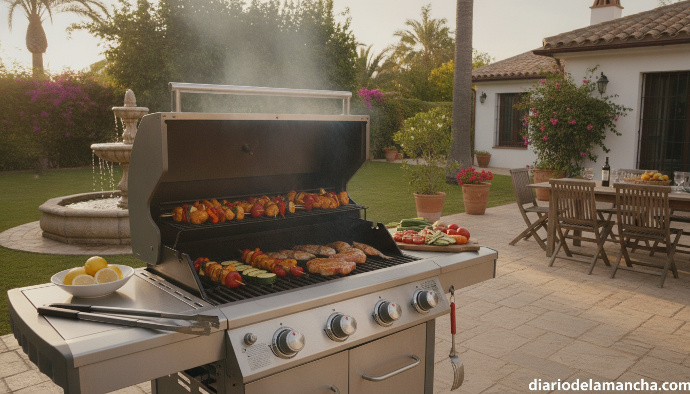 Las 12 mejores barbacoas de gas para 2026: una comparativa de calidad y precio 1 Barbacoa de gas en jardín exterior verano españa