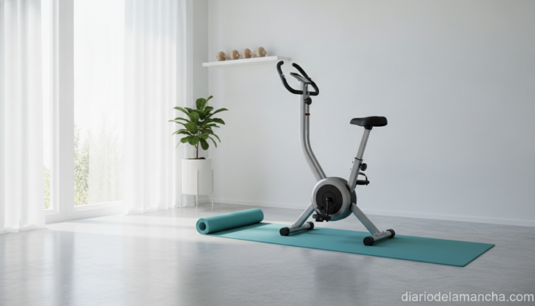 Bicicleta estática plegable en casa fitness