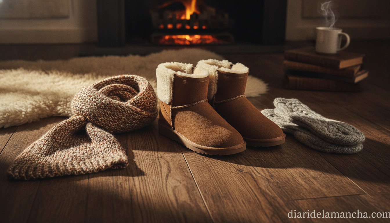 Botines tipo UGG de ante con forro de borreguito estilo Gioseppo