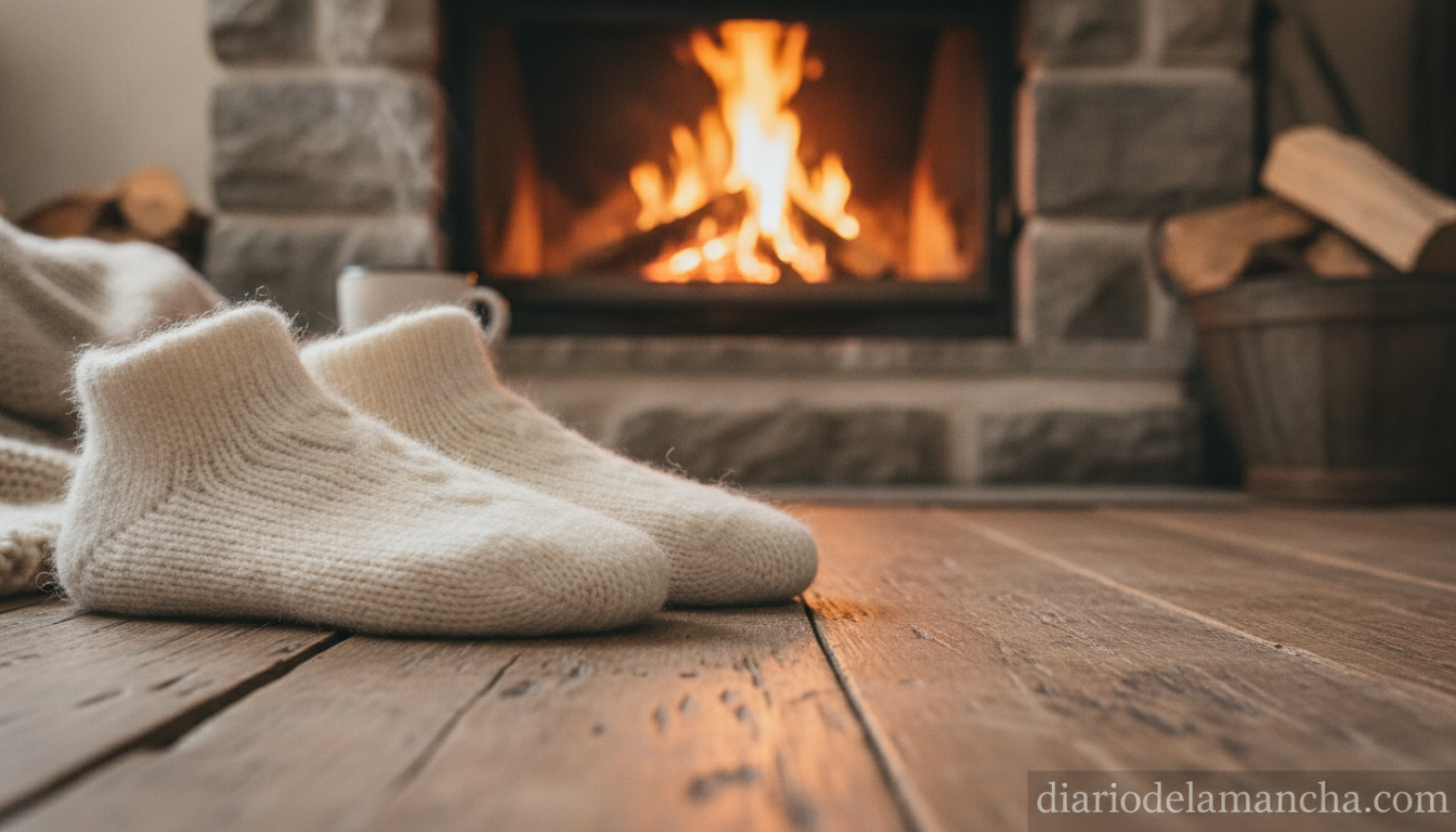 Calcetines térmicos de lana merino en ambiente invernal