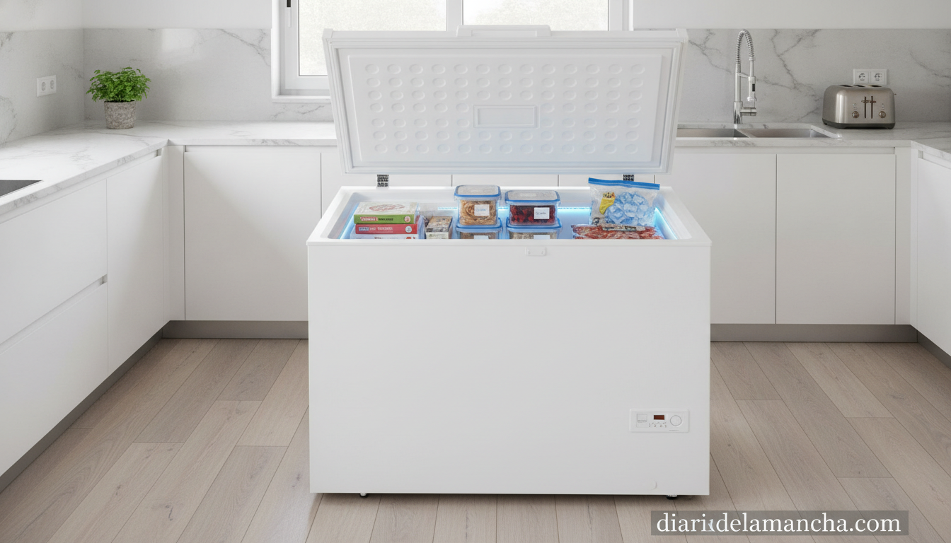 Congelador arcón Cecotec Bolero CoolMarket Chest con función doble en cocina moderna