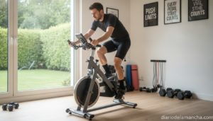 Bicicleta spinning DrumFit Indoor 24000 en gimnasio en casa