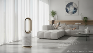 Purificador ventilador Dyson en salón moderno