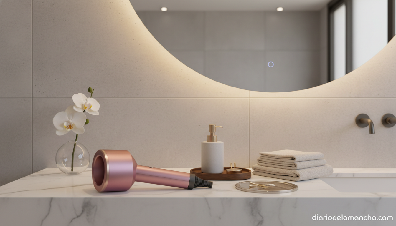 Secador de pelo Dyson Supersonic Nural en baño moderno