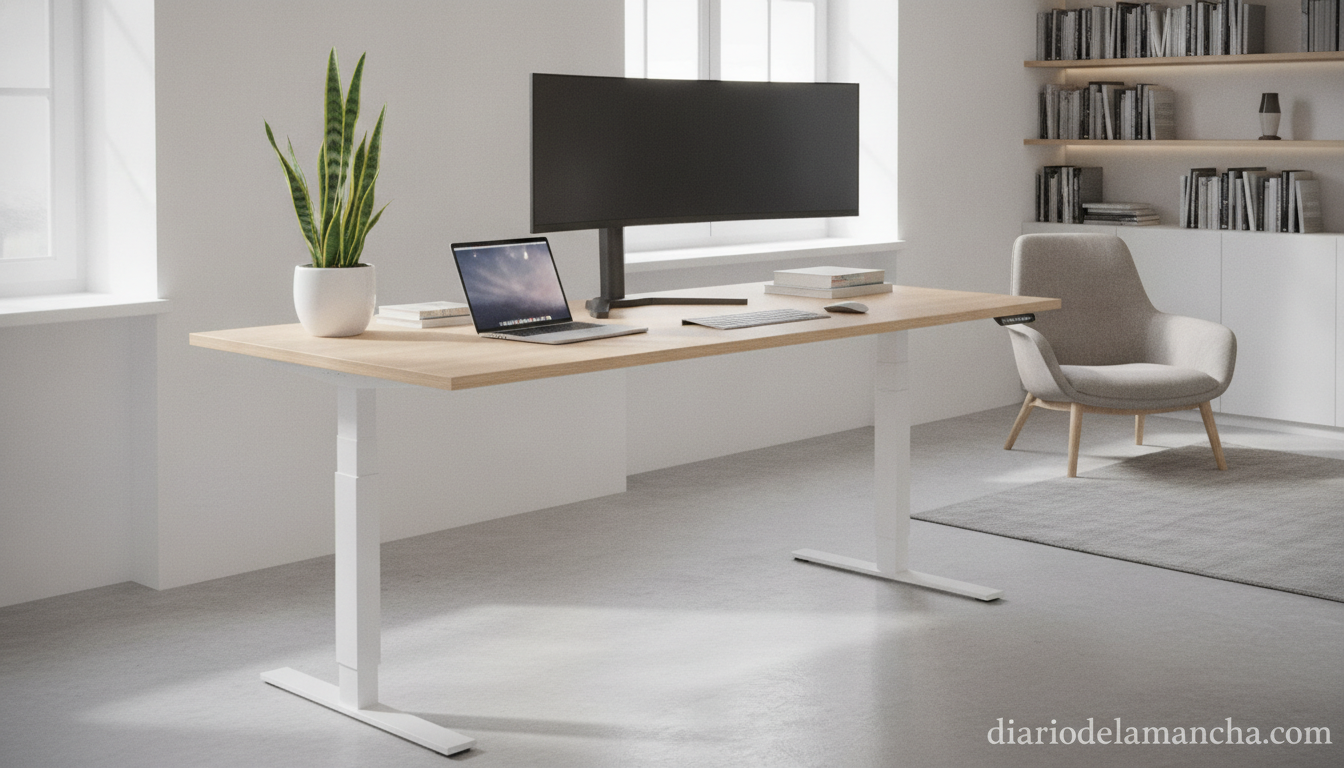 Escritorio elevable de pie para trabajo en casa y oficina