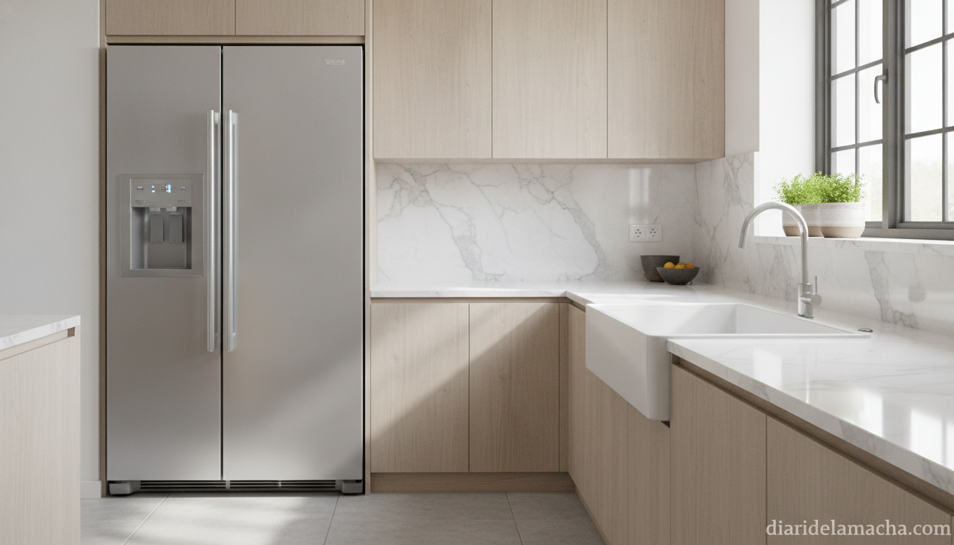 Frigorífico americano Hisense en cocina moderna