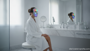 Máscara LED facial de terapia de luz para tratamiento antiedad y acné en casa