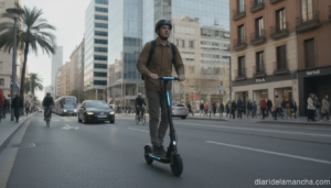 Patinete eléctrico Urbanglide E-Cross Pro circulando por ciudad homologado DGT