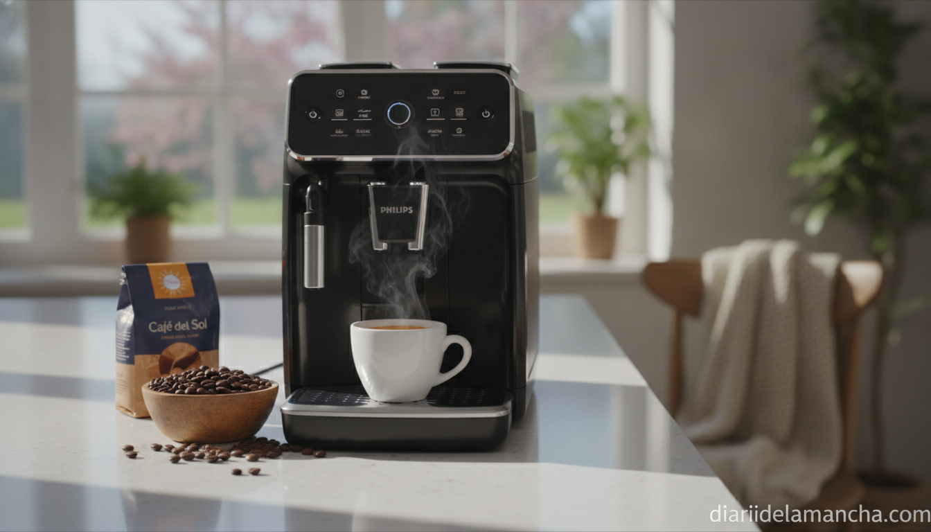 Añorando el aroma del café recién hecho en tu hogar 1 Philips EP4441/50 cafetera superautomática café en cocina moderna