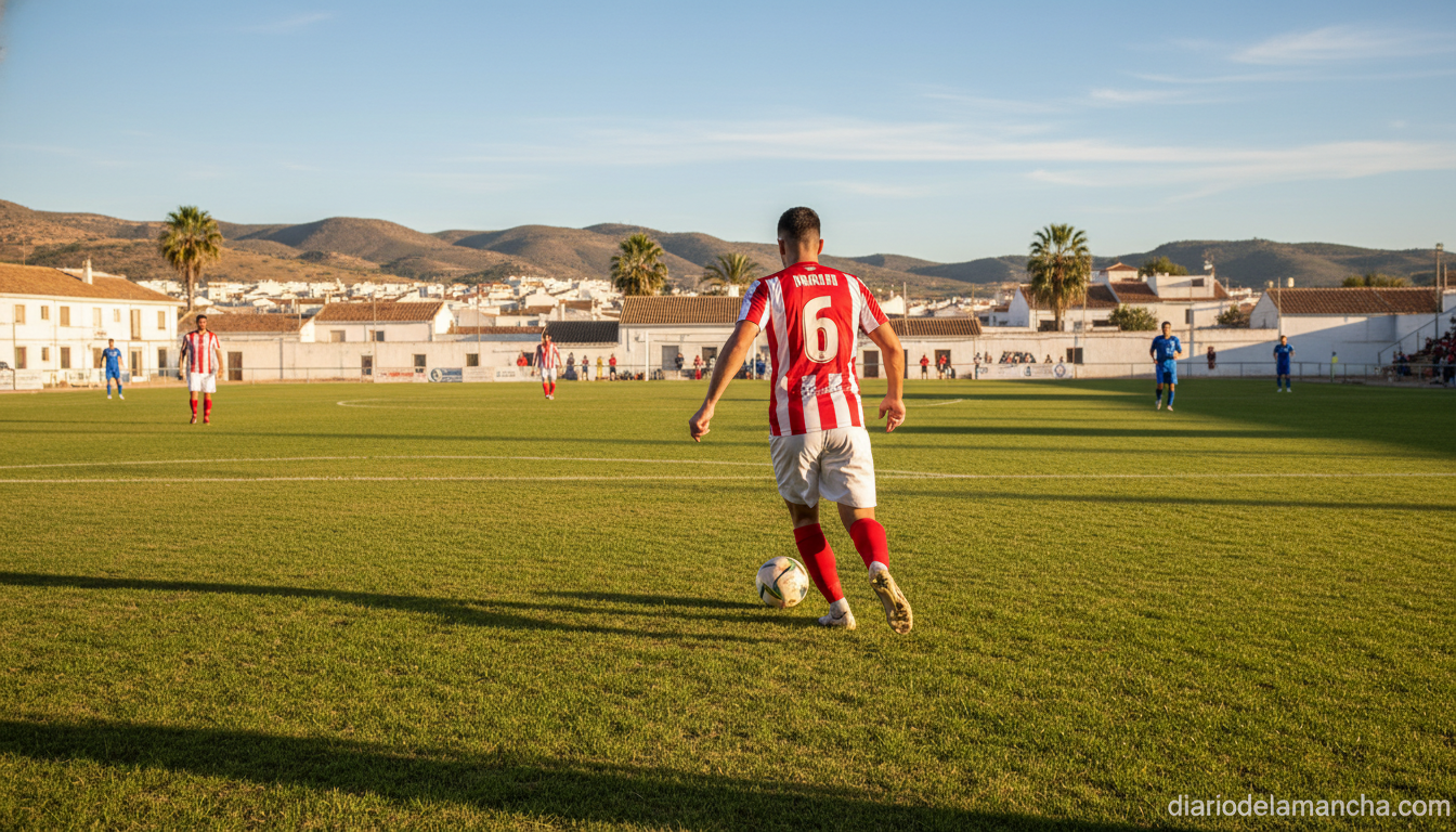 Jugador de fútbol en el Viña Xétar Villarrubia en partido de Tercera RFEF