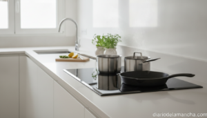 Placa de inducción Balay en cocina moderna con control táctil