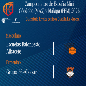 Jugadoras y jugadores de baloncesto alevín de Castilla-La Mancha en el campeonato nacional