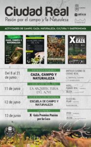 Cartel de la Semana de la Caza en Ciudad Real, organizada por ATICA CLM del 8 al 21 de junio de 2026