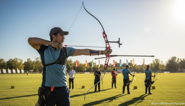 Arquero del Club de Tiro con Arco Puertollano en el Campeonato Absoluto de Castilla-La Mancha de Aire Libre