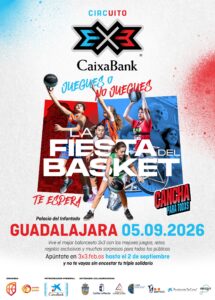 Cartel del circuito 3x3 CaixaBank 2026 en Guadalajara