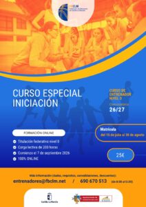 Cartel oficial del curso de iniciacion especial para jugadores junior de la FBCLM