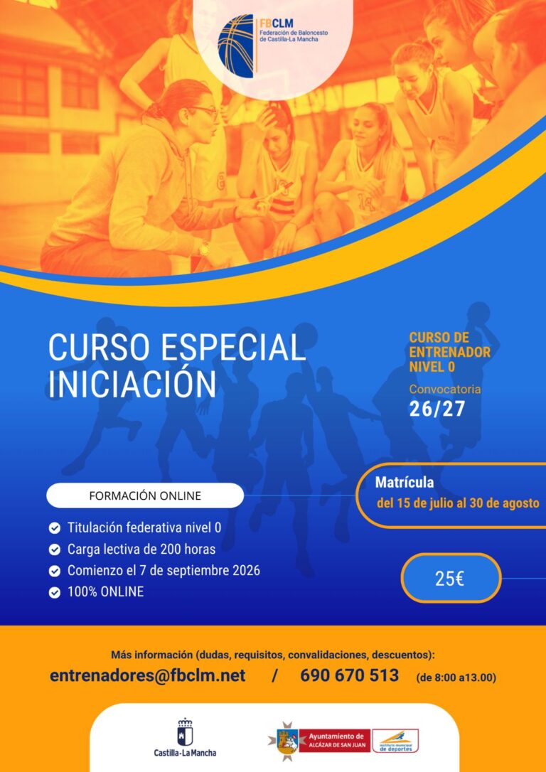 Cartel oficial del curso de iniciacion especial para jugadores junior de la FBCLM