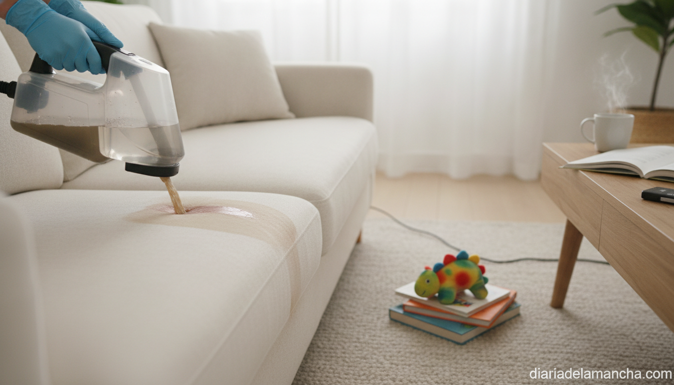Descubre cómo el aspirador de tapicerías de Rowenta transformará tu limpieza diaria y te facilitará la vida 1 Aspirador de tapicerias Rowenta limpiando sofa