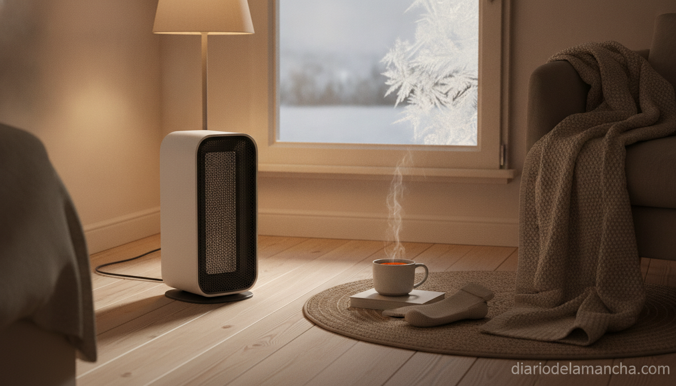 Amazon rebaja el calefactor de bajo consumo para calentar tus mañanas 1 Calefactor eléctrico de bajo consumo en habitación acogedora