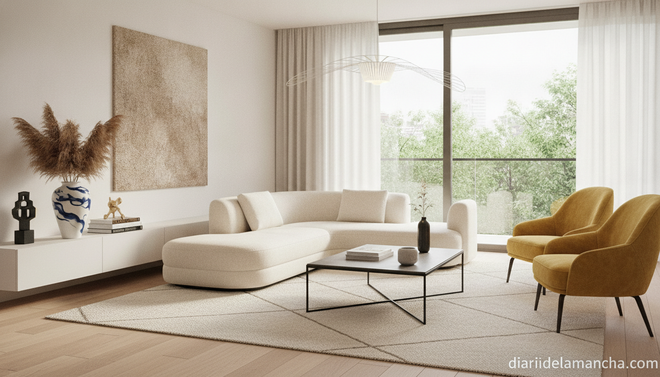 Inicia el año economizando con las "Super Ofertas" de Leroy Merlín 1 Salón moderno decorado con muebles y lámparas de diseño