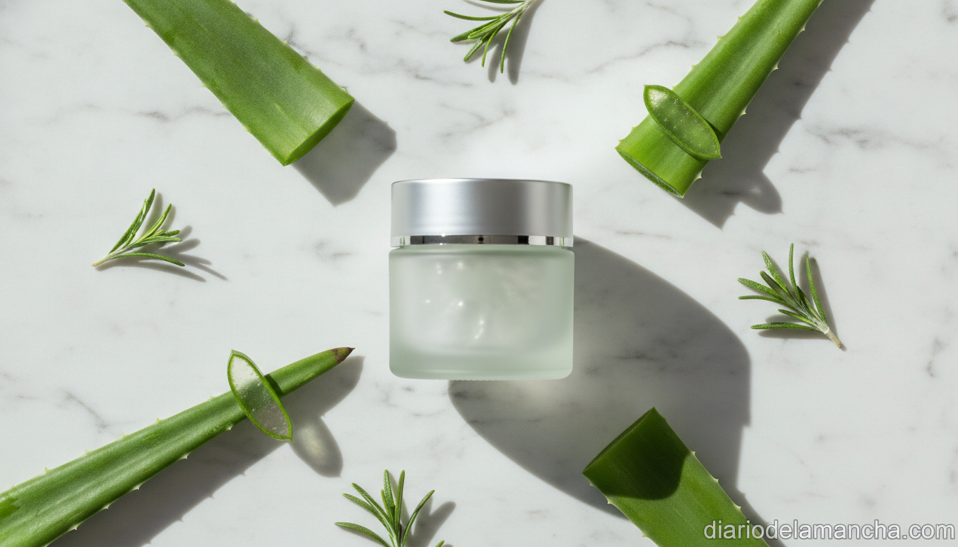Gel exfoliante con ingredientes naturales de romero y aloe vera