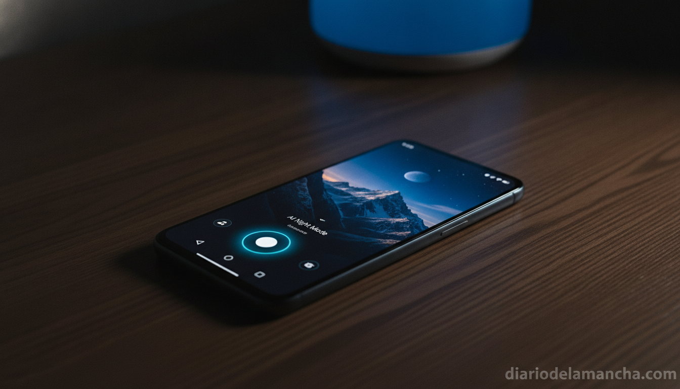 Smartphone Google Pixel con modo fotografía nocturna