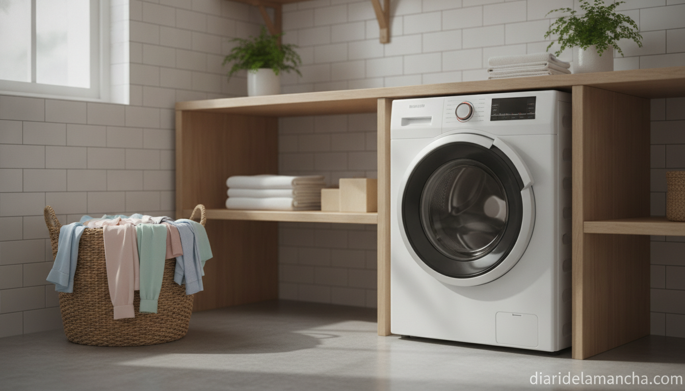 La lavadora Balay que conquista a las familias con su innovador diseño y eficiencia en el lavado 1 Lavadora Balay en lavandería moderna del hogar