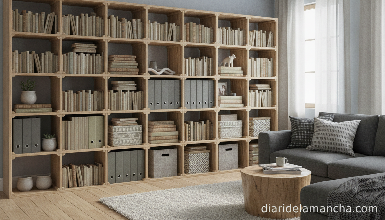 Libreria modular BILLY OXBERG en un salon nordico
