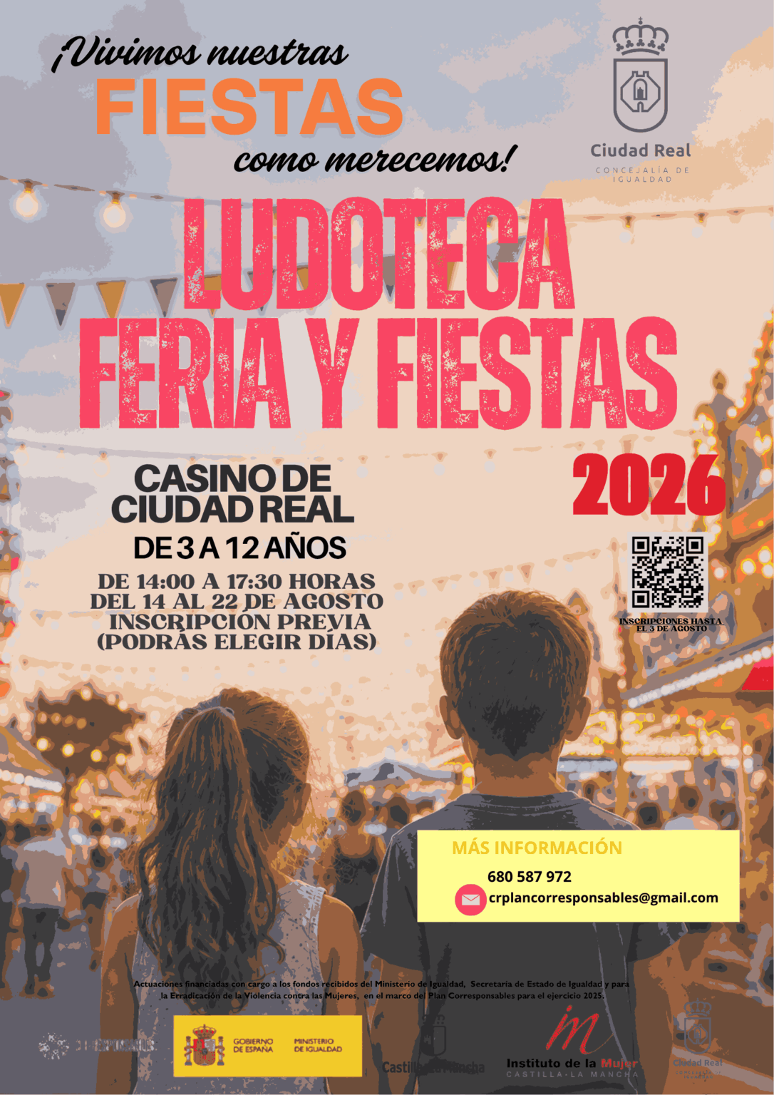 Cartel de la Ludoteca de Feria y Fiestas 2026 en Ciudad Real