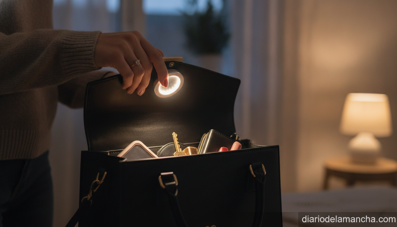 Ilumina tu bolso y encuentra todo a la primera 1 Luz LED para bolso iluminando el interior