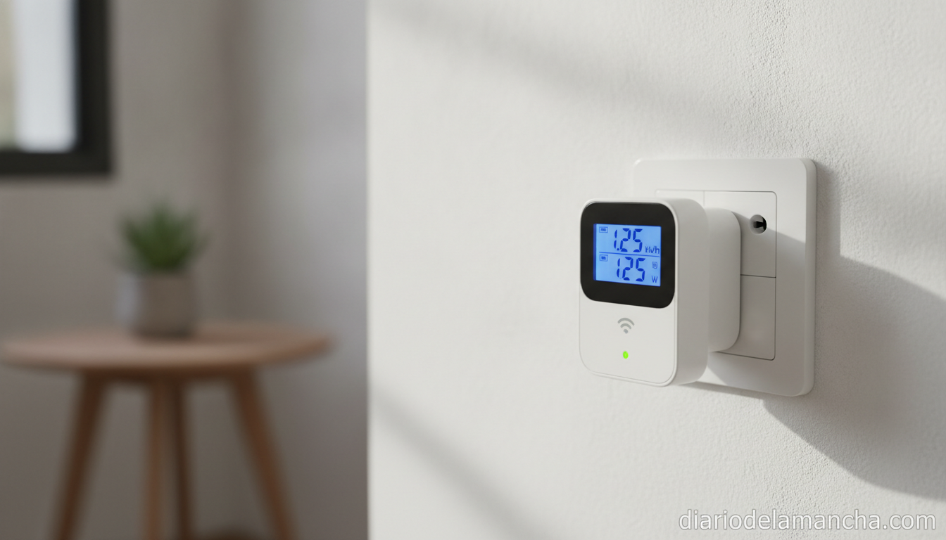 Medidor wifi de consumo eléctrico conectado a un enchufe