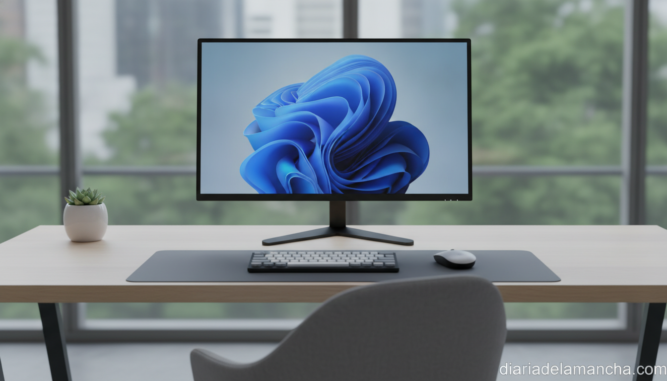 Descubre los monitores de 24 pulgadas más recomendados para tu PC 1 Monitor de 24 pulgadas en escritorio de oficina