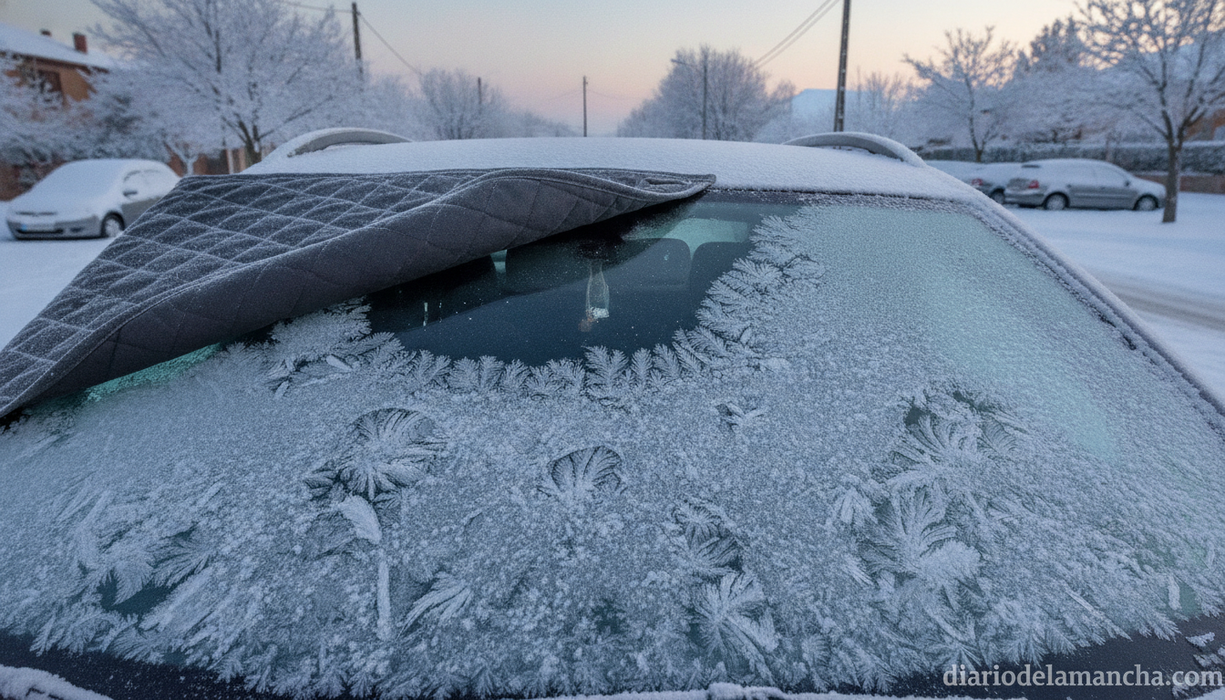Descongelar el parabrisas de forma segura y efectiva con estos métodos innovadores 1 Parabrisas de coche protegido del hielo en invierno