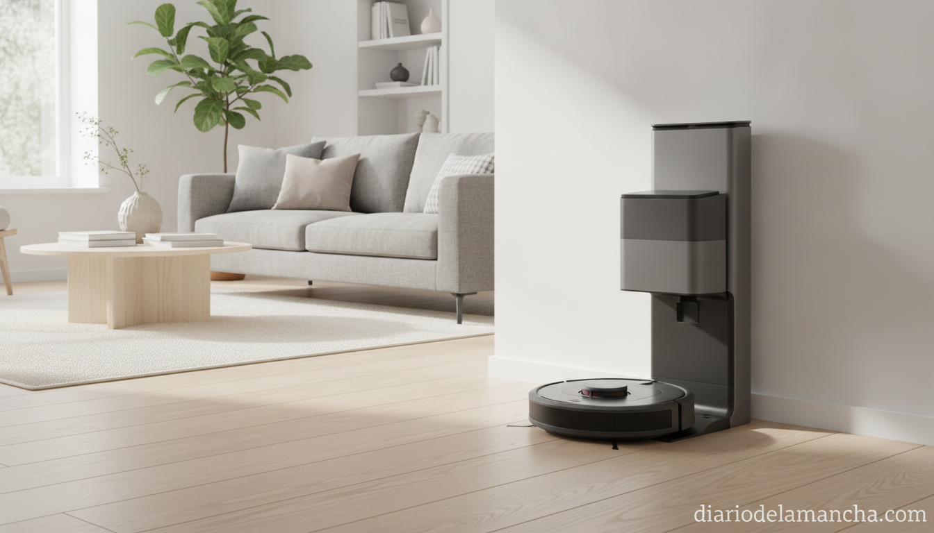 Aeg anuncia descuento de 150€ en su robot aspirador más avanzado 1 Robot aspirador AEG Serie 7000 Ultimate en salon moderno