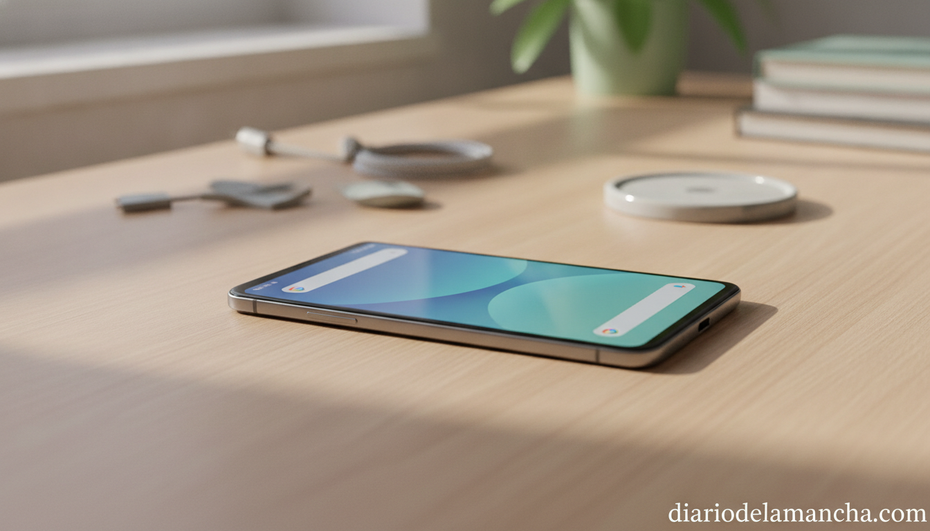 Samsung Galaxy S22 sobre escritorio de madera