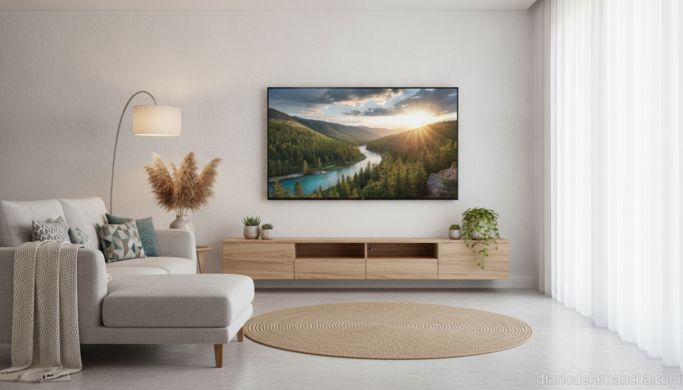 Samsung QLED Smart TV 75 pulgadas en salón moderno