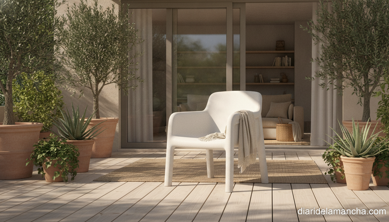 La silla Isabellini de Kave Home: elegancia asequible que conquista a todos 1 Silla Isabellini de Kave Home en una terraza soleada