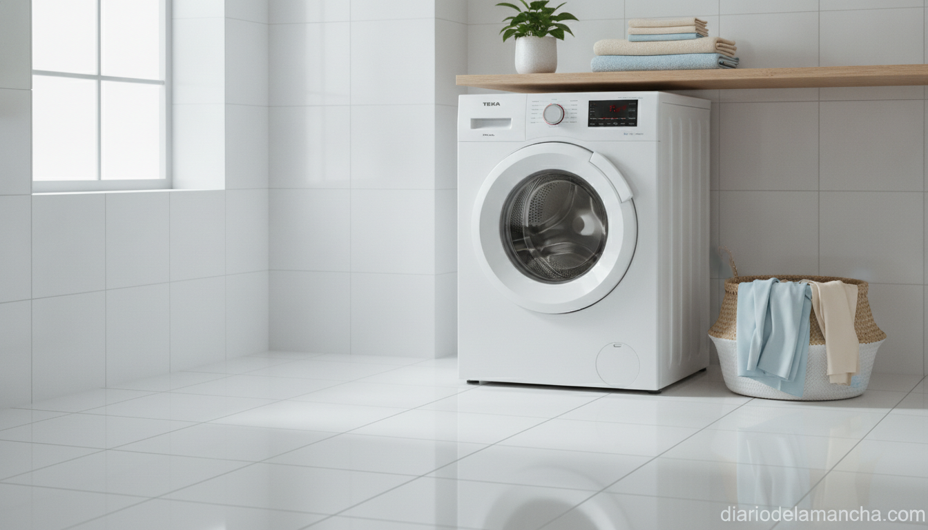 La lavadora Teka de 12 kg que ahorra energía y reduce tu factura de la luz 1 Lavadora Teka WMK 71240 de 12 kg en lavandería doméstica moderna