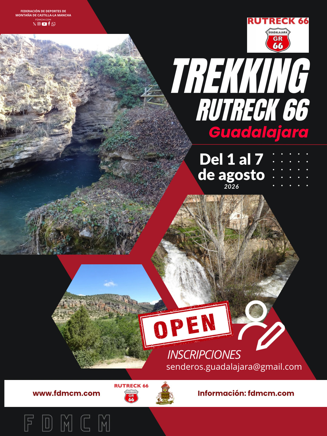 Senderistas recorriendo el GR 66 en la comarca de Molina de Aragón-Alto Tajo, Guadalajara