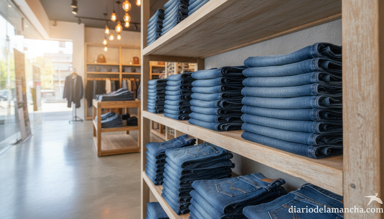 Consigue tus vaqueros Levi's favoritos a precio rebajado: descubre las ofertas aquí 1 Vaqueros Levi's doblados en tienda de ropa