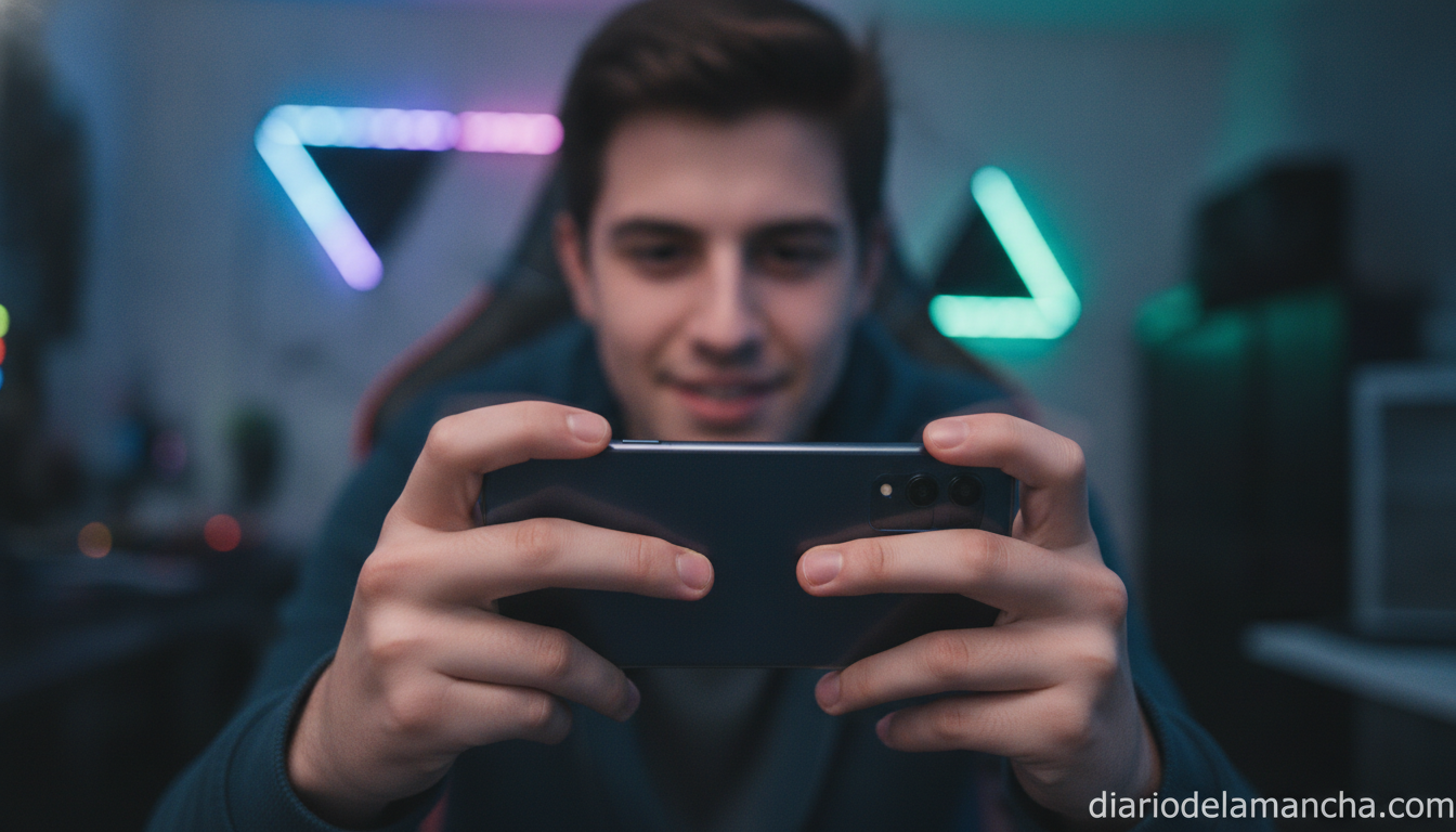 Persona jugando en smartphone Xiaomi POCO F8 Pro