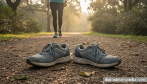 Zapatillas cómodas para caminar en un camino de parque