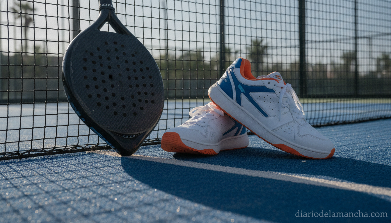 Zapatillas Puma de pádel en una pista deportiva