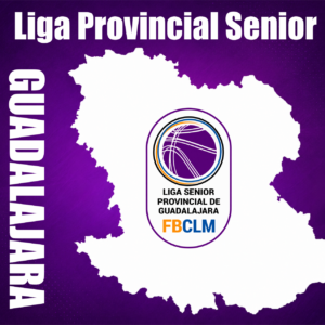 Cartel de la Liga Senior Provincial de Guadalajara de tiempo libre de baloncesto