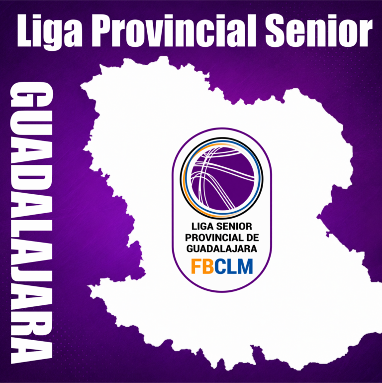 Cartel de la Liga Senior Provincial de Guadalajara de tiempo libre de baloncesto