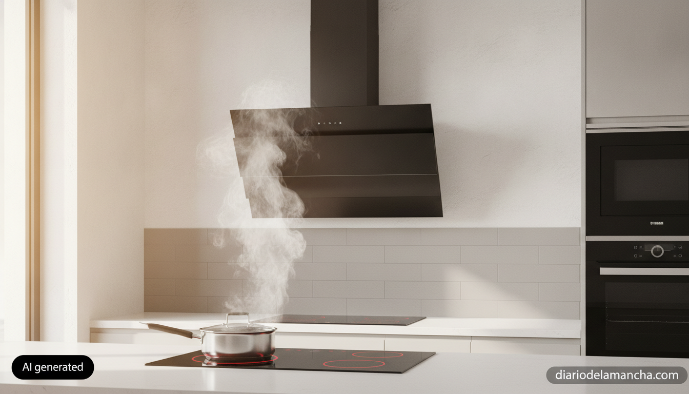 Campana vertical AEG instalada en cocina moderna