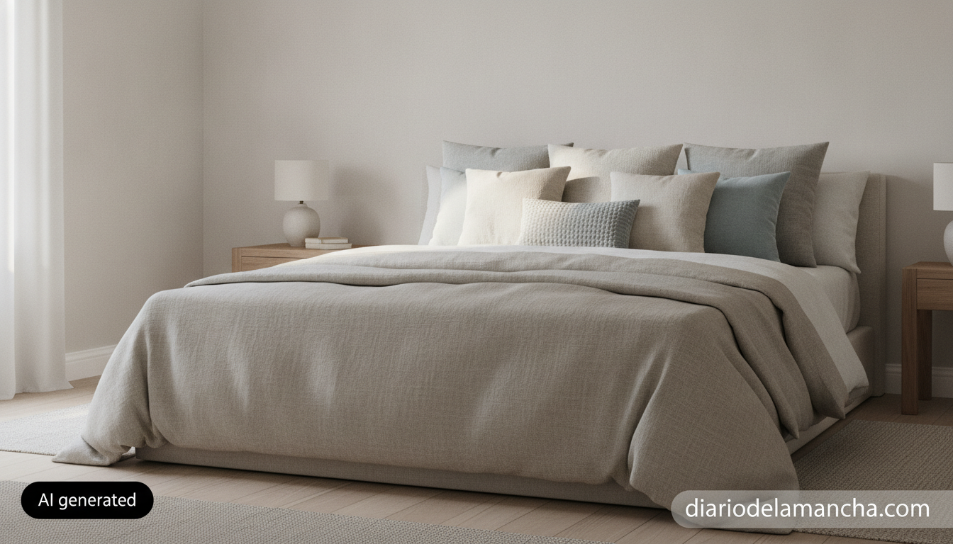 Comparativa de almohadas en dormitorio moderno